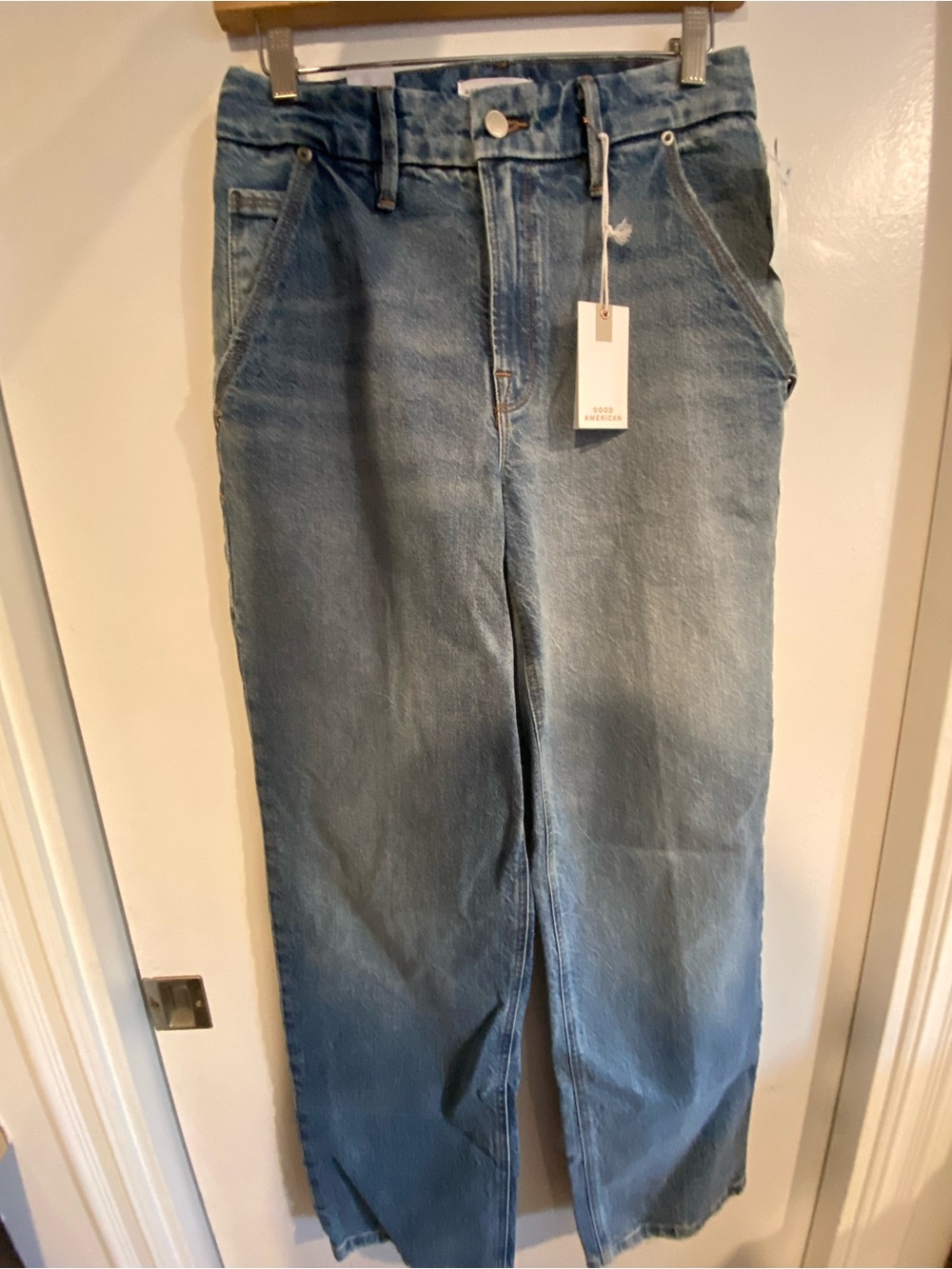 Good American 90s Relaxed Mid Rise Dropped Crotch Woman’s Size 25